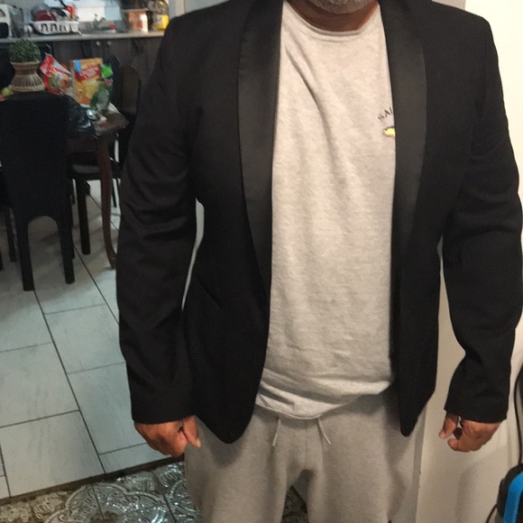 Men tuxedo blazer with satin colour slim fit - Picture 9 of 11